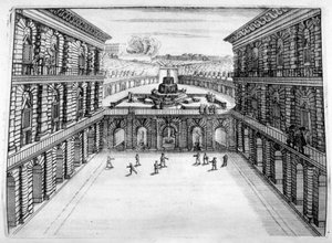 シャトーと庭園のデザイン、1664年 作： Georg Andreas Bockler