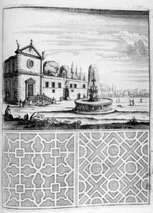 家、噴水、庭園のデザイン、1664 作： Georg Andreas Bockler
