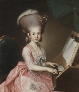 クラヴィコードでの若い女性の肖像、1779年 作： Georg Anton Abraham Urlaub
