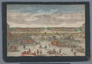 ベルサイユ宮殿の厩舎の眺め Gesicht der Ställe zu Versalien, take von dem zweiten Gitter (オブジェクトのタイトル) 作： Georg Balthasar Probst (possibly)