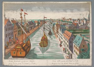 デルフトのケテルポールト近くの運河の眺め Prospect bey der Kettel Port, zu Delft (オブジェクトのタイトル) デルフト（シリーズタイトル） 作： Georg Balthasar Probst