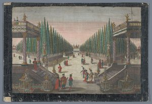 コンスタンティノープルのヒノキ園の並木道の眺め Spaziergang in dem Cypressen Garten 作： Georg Balthasar Probst