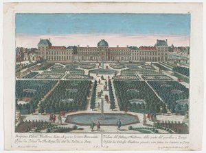 チュイルリー公園から見たパリのチュイルリー宮殿の眺め Gesicht des Pallasts Thuilleries genannt, von seiten des Gartens zu Paris (オブジェクトのタイトル) パリ（シリーズタイトル）