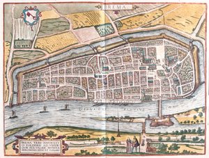 ブレーメン（ドイツ）-ゲオルク・ブラウン作『Civitates Orbis Terrarum』所収、ケルン、1617年 作： Georg Braun