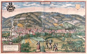 ドイツ、ブディンゲン - ゲオルク・ブラウン著『Civitates Orbis Terrarum』（ケルン、1617年）所収 作： ジョージ・ブラウン