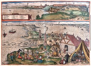 スペインのカディス - ゲオルク・ブラウン作『Civitates Orbis Terrarum』所収、ケルン、1617年 作： ジョージ・ブラウン