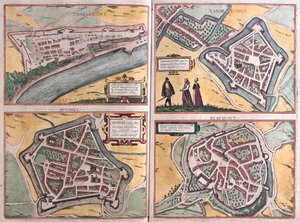 シャルルモン、ボーモン、アヴェネス、ランドレシーズ、フランス - ゲオルク・ブラウン著「Civitates Orbis Terrarum」ケルン1617年所収