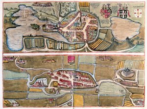 ゲオルク・ブラウン作「Civitates Orbis Terrarum」（ケルン、1617年）にあるドイツのエウティン～デンマークのトンデル 作： ジョージ・ブラウン