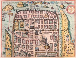 イスラエルのエルサレム - ゲオルク・ブラウン著『Civitates Orbis Terrarum』（ケルン、1617年）所収 作： Georg Braun