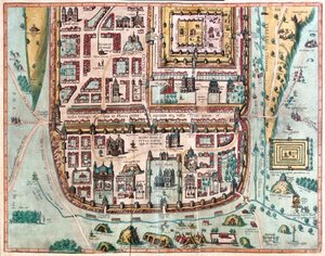 イスラエルのエルサレム -ゲオルク・ブラウン作『Civitates Orbis Terrarum』所収、ケルン、1617年