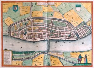 カンペンとイゼル川（オランダ）-ゲオルク・ブラウン著「Civitates Orbis Terrarum」ケルン1617年所収 作： Georg Braun