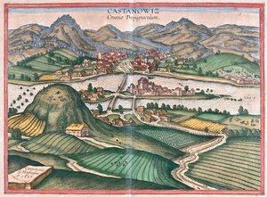 クロアチアのコスタイニツァ - ゲオルク・ブラウン著「Civitates Orbis Terrarum」ケルン1617年所収 作： ジョージ・ブラウン