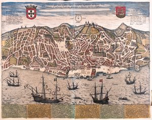 ポルトガルのリスボン-ゲオルク・ブラウン作「Civitates Orbis Terrarum」ケルン1617年所収 作： Georg Braun