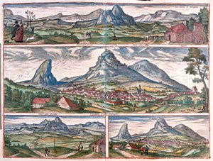 恋人の岩-スペイン、マラガ近郊のアルキドーナ-ゲオルク・ブラウン作『Civitates Orbis Terrarum』所収、ケルン、1617年 作： Georg Braun
