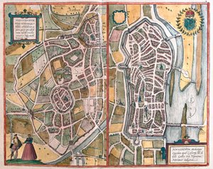 ゲオルク・ブラウン作『Civitates Orbis Terrarum』（ケルン、1617年）に描かれたフランスのヌヴェール。 作： Georg Braun