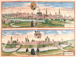 ゲオルク・ブラウン著『Civitates Orbis Terrarum』（ケルン、1617年）所収のニサ（ポーランド、レグニツァ）。 作： Georg Braun