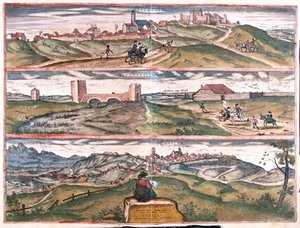 スペイン、プラセンシア-アルカンタラ-カベサス-ゲオルク・ブラウン作「Civitates Orbis Terrarum」ケルン1617年所収 作： Georg Braun