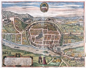 サント（フランス）-ゲオルク・ブラウン作『Civitates Orbis Terrarum』所収、ケルン、1617年 作： ジョージ・ブラウン