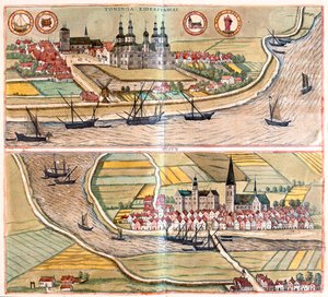 ゲオルク・ブラウン著『Civitates Orbis Terrarum』（ケルン、1617年）所収のトニング（ドイツ、フーズム）。