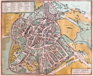 イタリア、ヴィチェンツァ - ゲオルク・ブラウン作『Civitates Orbis Terrarum』（ケルン、1617年）所収 作： Georg Braun
