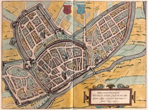 ドイツ、ノルトライン・ヴェストファーレンのヴェーゼル - ゲオルク・ブラウン著「Civitates Orbis Terrarum」ケルン1617年所収 作： Georg Braun
