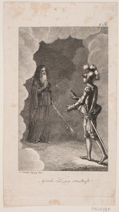「Glaube und sie stedfast」. 甲冑の男とカーディガンを着た年配の紳士 作： Georg Christian Schule