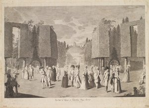 1786 年にフリーデリヒスベルク ハウゲの入り口で撮影された展望 作： Georg Christian Schule