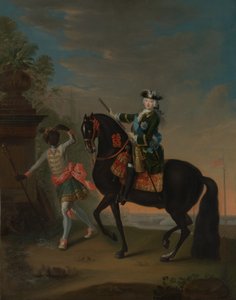 1743年から1749年以降、馬に乗ったロシアの皇后エリザベート1709年から1762年、ペイジが出席。 作： Georg Cristoph Grooth