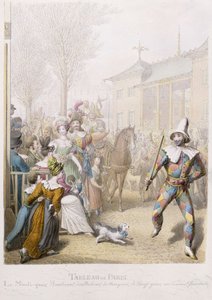 マルディグラス、イタリア大通り、1831年（紙にトイレ） 作： Georg Emanuel Opitz