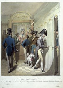 フランソワ劇場のオフィス、1815-30年、Tableau de Parisから（紙にトイレ）