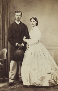 1843年から1865年までのロシアのニコラス・アレクサンドロヴィチ大公とダグマルク王女の肖像、1864年。 作： Georg Emil Hansen
