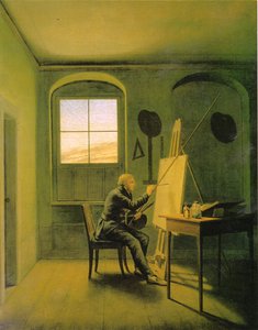 スタジオでのキャスパー・ダヴィッド・フリードリヒ 作： Georg Friedrich Kersting