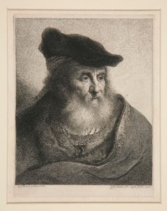 ベルベット キャップのひげを生やした男の頭 作： Georg Friedrich Schmidt