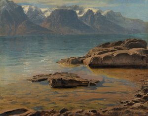 エビアンに向かうヴヴェイ近くのジュネーブ湖 作： Georg Heinrich Crola