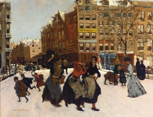 アムステルダムの冬、1898年頃 作： Georg Hendrik Breitner