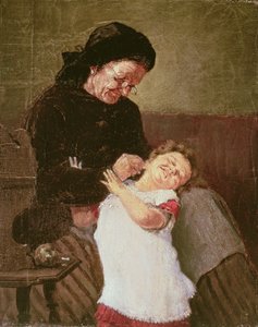いたずらな女の子（キャンバスに油彩） 作： Georg Jakobides