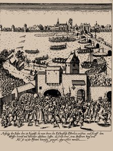 フェットミルヒ・ライジング。 1614 年 8 月 23 日のフランクフルトからのユダヤ人の追放、c. 1616-1617。 作： Georg Keller