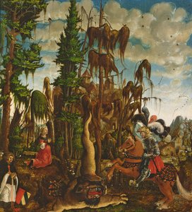 1520年にドラゴンからプリンセスを救ったセントジョージ 作： Georg Lemberger