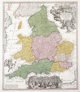 イギリスの地図、1760 作： Georg Matthäus Seutter