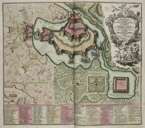 愛の城の包囲の寓話的な地図 作： Georg Matthäus Seutter
