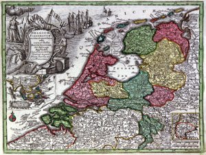 オランダ 地図 作： Georg Matthäus Seutter