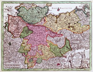 地図帳からの北ドイツの地図 作： Georg Matthäus Seutter