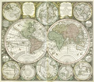 世界地図、1744年 作： Georg Matthäus Seutter