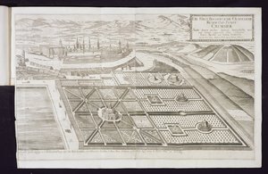 プリンスビショップの住居であるクレミエの新しい庭園は、1700年頃に出版されました 作： Georg Matthaus Vischer