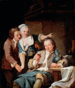 ワインと愛をだまされた夫」、1765年。 作： Georg Melchior Kraus