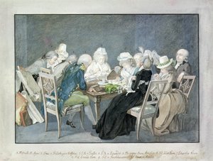 ザクセン＝ワイマール公爵夫人アンナ・アマリアのソワレ、1795年頃（水彩） 作： Georg Melchior Kraus