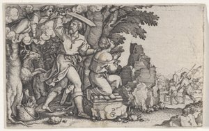 『アブラハムの物語』より、アブラハムの犠牲。 作： Georg Pencz