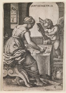 リベラルアーツ』シリーズより「算術」、1541年頃（エングレーヴィング） 作： ジョージ・ペンツ