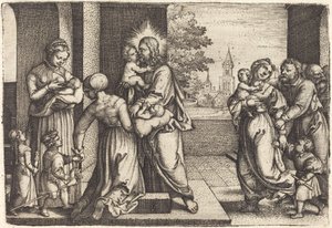 子供たちに囲まれたキリスト 作： Georg Pencz