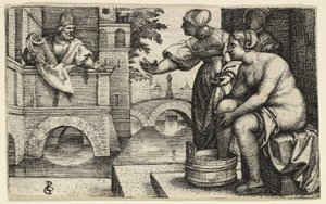 バテシバを観察するデビッド 作： Georg Pencz